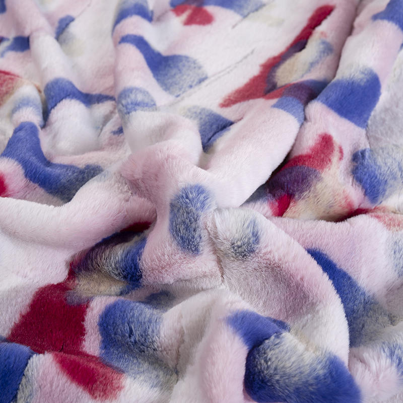 50 * 60 inch colorful cut rabbit hair blanket