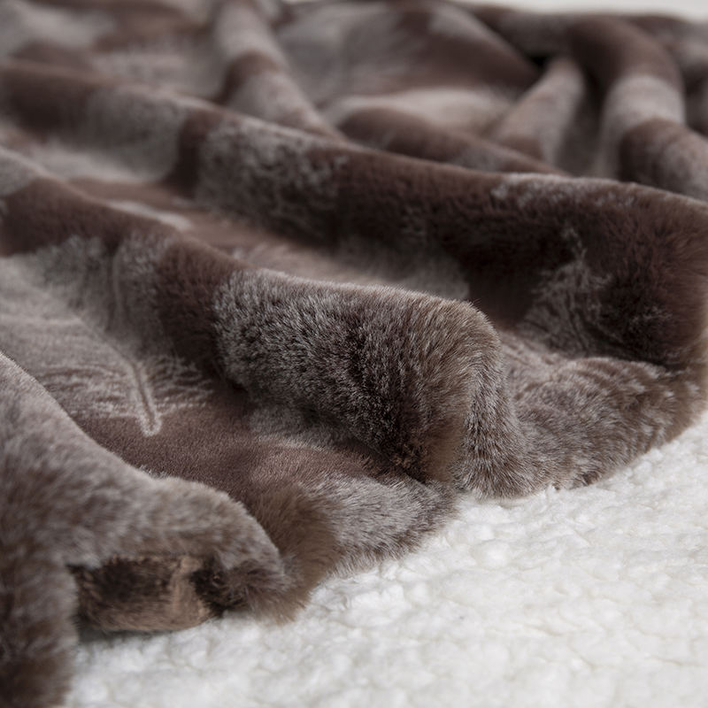 50 * 61 inch soft and comfortable carved rabbit fur blanket