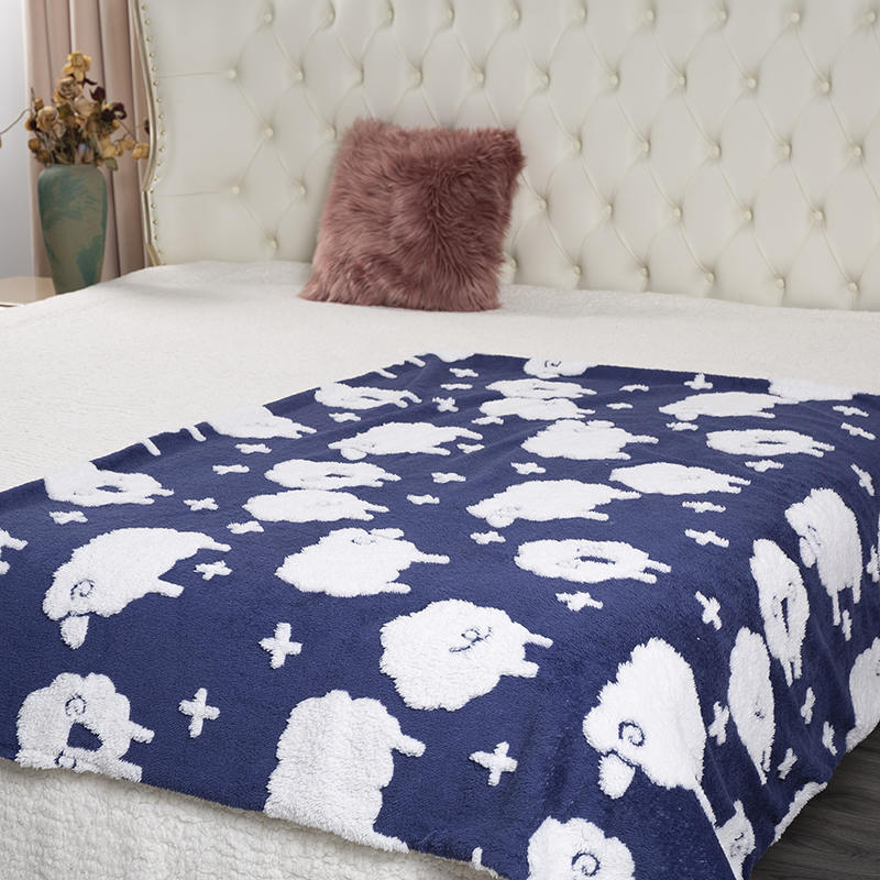 50 * 60 inch Pleasant Goat Home Jacquard Lamb Plush Blanket