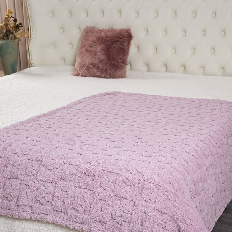 50 * 60 inch warm home jacquard lamb plush blanket