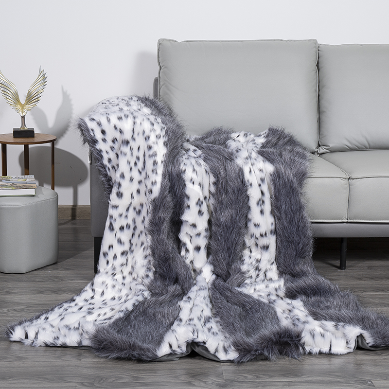 50 * 60 inch warm home jacquard faux fur blanket