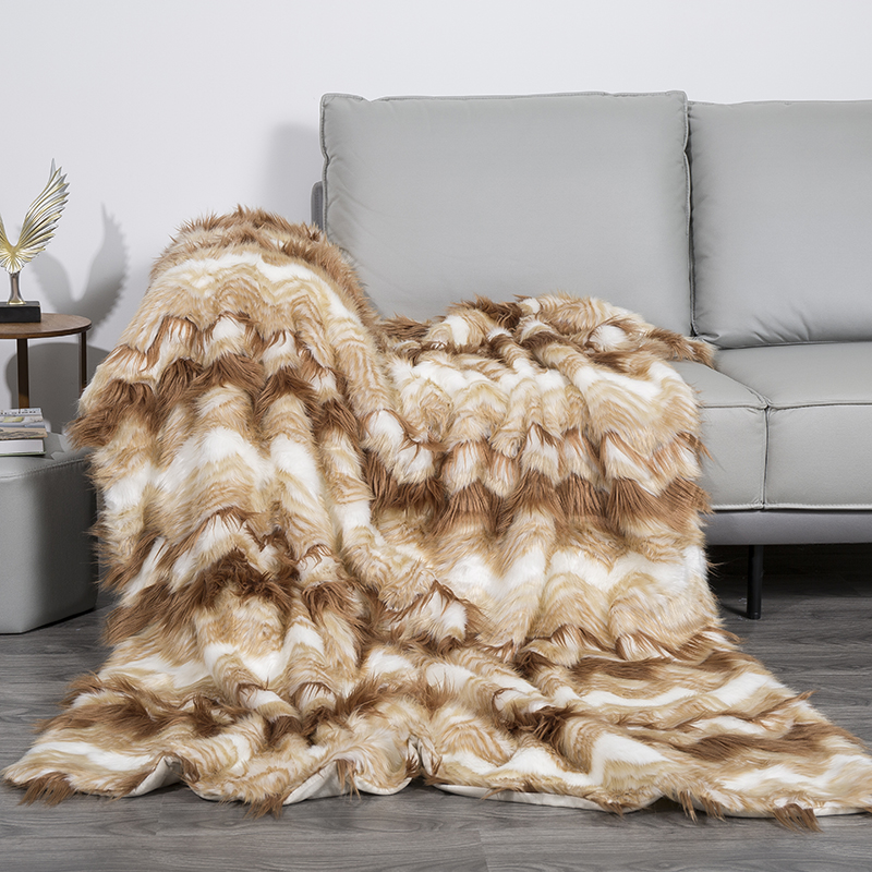 50 * 60 inch Nordic home jacquard faux fur blanket