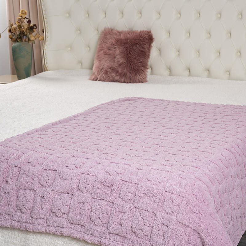 50 * 60 inch warm home jacquard lamb plush blanket